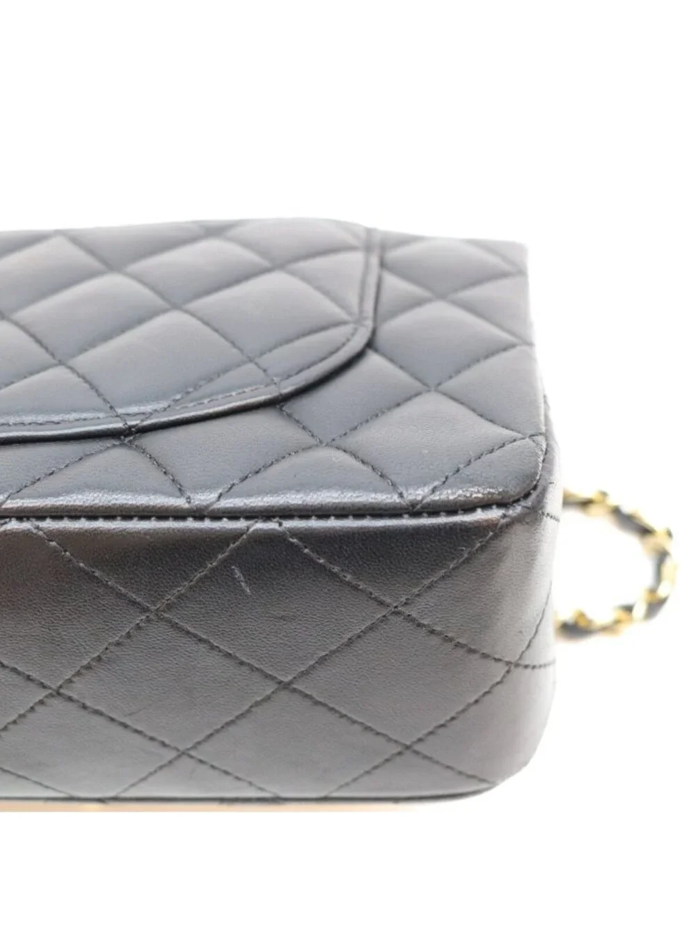 Chanel Black Lambskin Quilted 23 Shoulder Bag